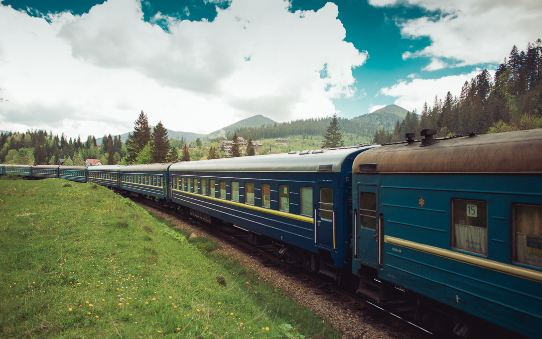 ukraine train mountains