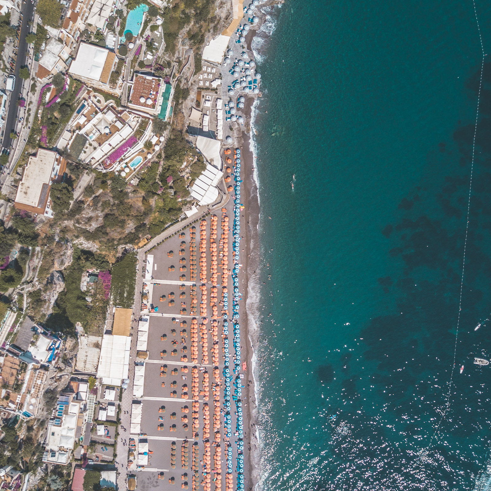 amalfi coast drone positano