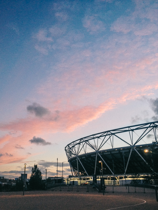west ham olympic stadium sunset vsco