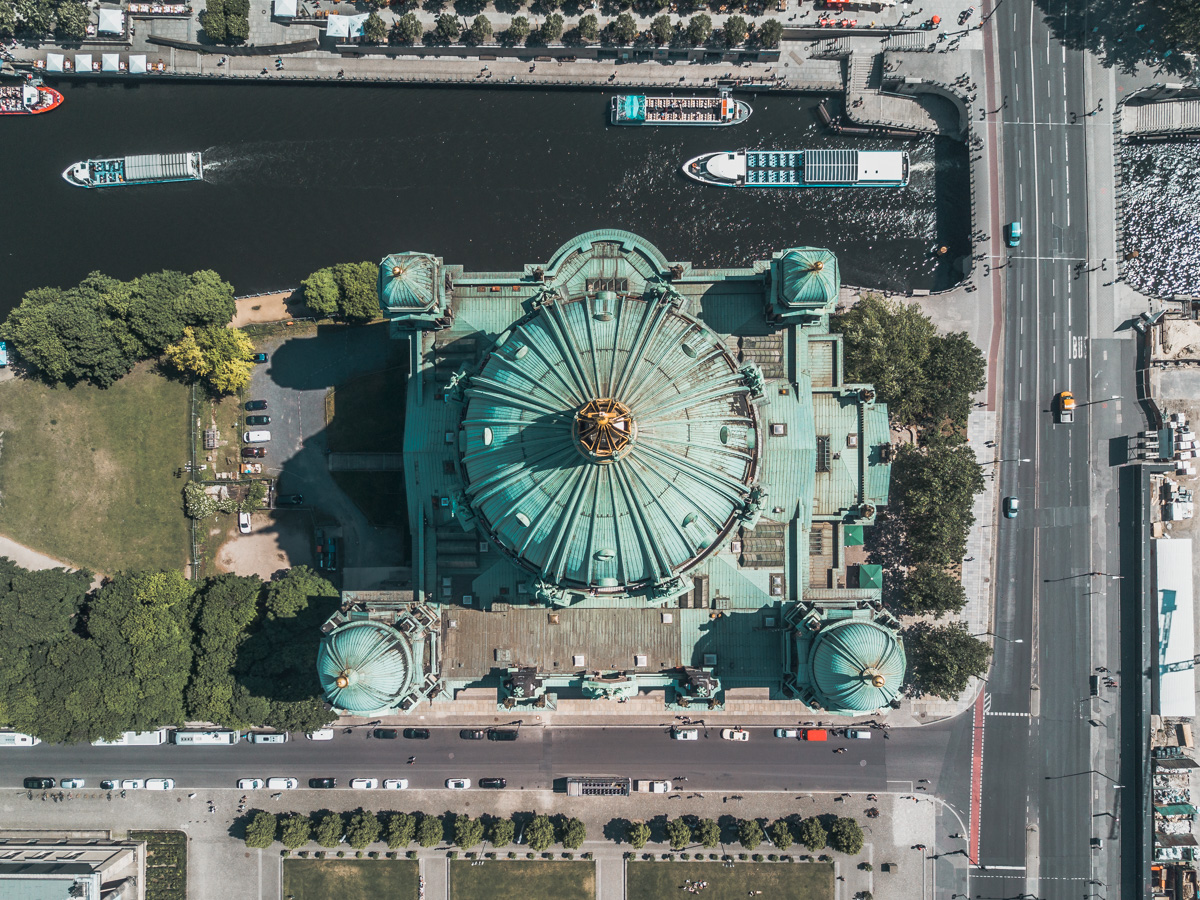 berlin cathedral top down berlin drone